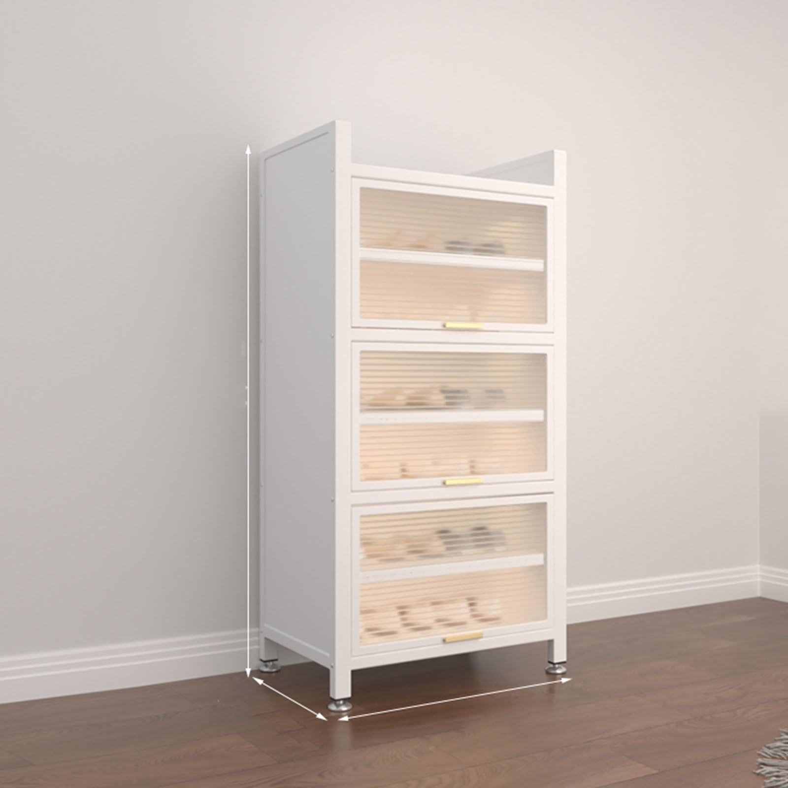 Étagère à chaussures pour couloir et entrée ordonnée, meuble compact en acier à tiroirs