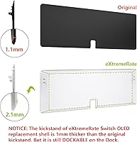 Vista 8 de eXtremeRate Juego completo de carcasa transparente personalizada para Nintendo Switch OLED placa trasera de consola de repuesto y soporte carcasa