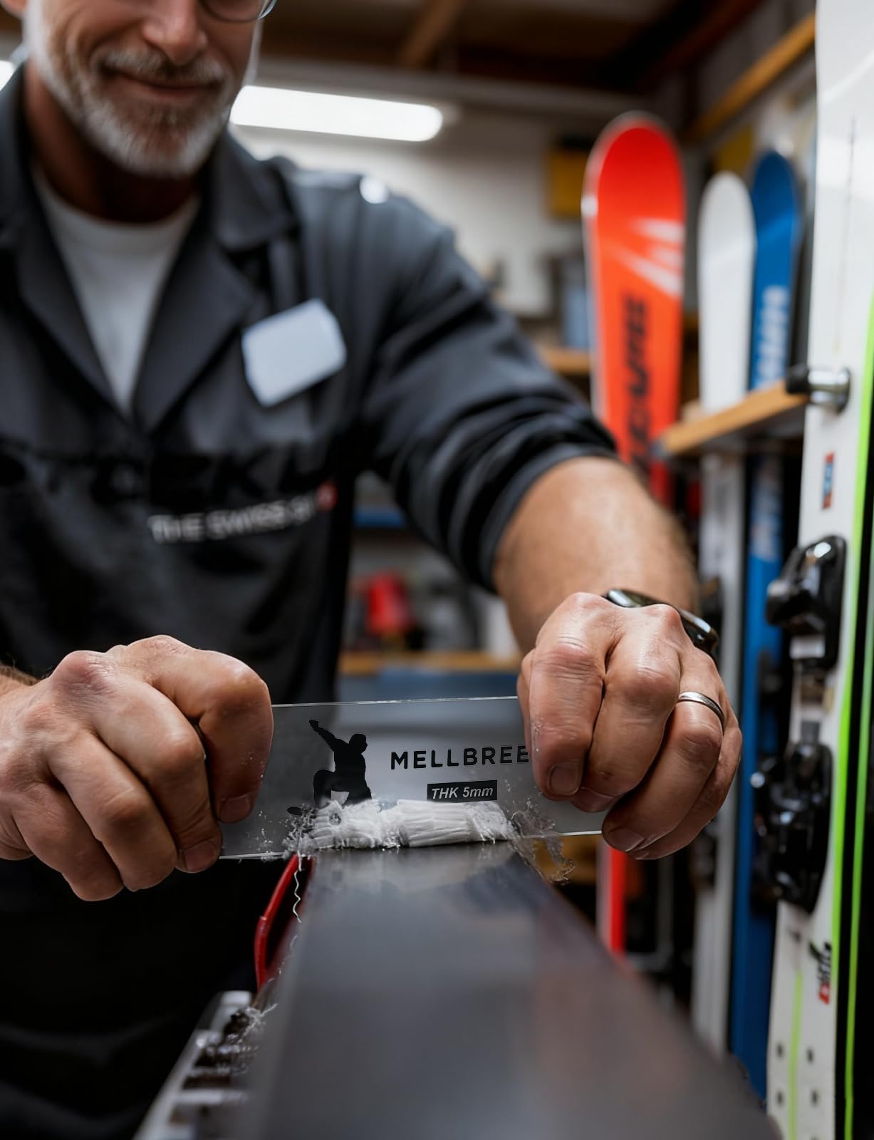 Mellbree Extractor de cera de esquí acrílico 5 mm -20 °C a prueba de roturas muesca de precisión