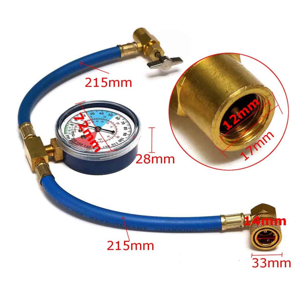 Riloer R134A AC Car Aria Condizionata Refrigerante Ricarica Misuratore Tubo Set di Tubi Flessibili di Ricarica per refrigerazione con manometro