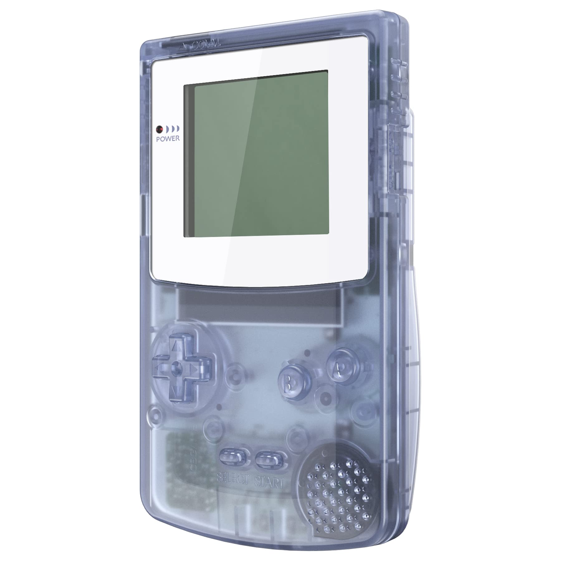 eXtremeRate Full Gehäuse&Tasten für Gameboy Color, DIY-Ersatz IPS Ready Upgraded Case Hülle für gbc OSD&Reguläres IPS&Standard-LCD(Clear Gletscher Blau&Weiß)-KEIN Konsole&Bildschirm