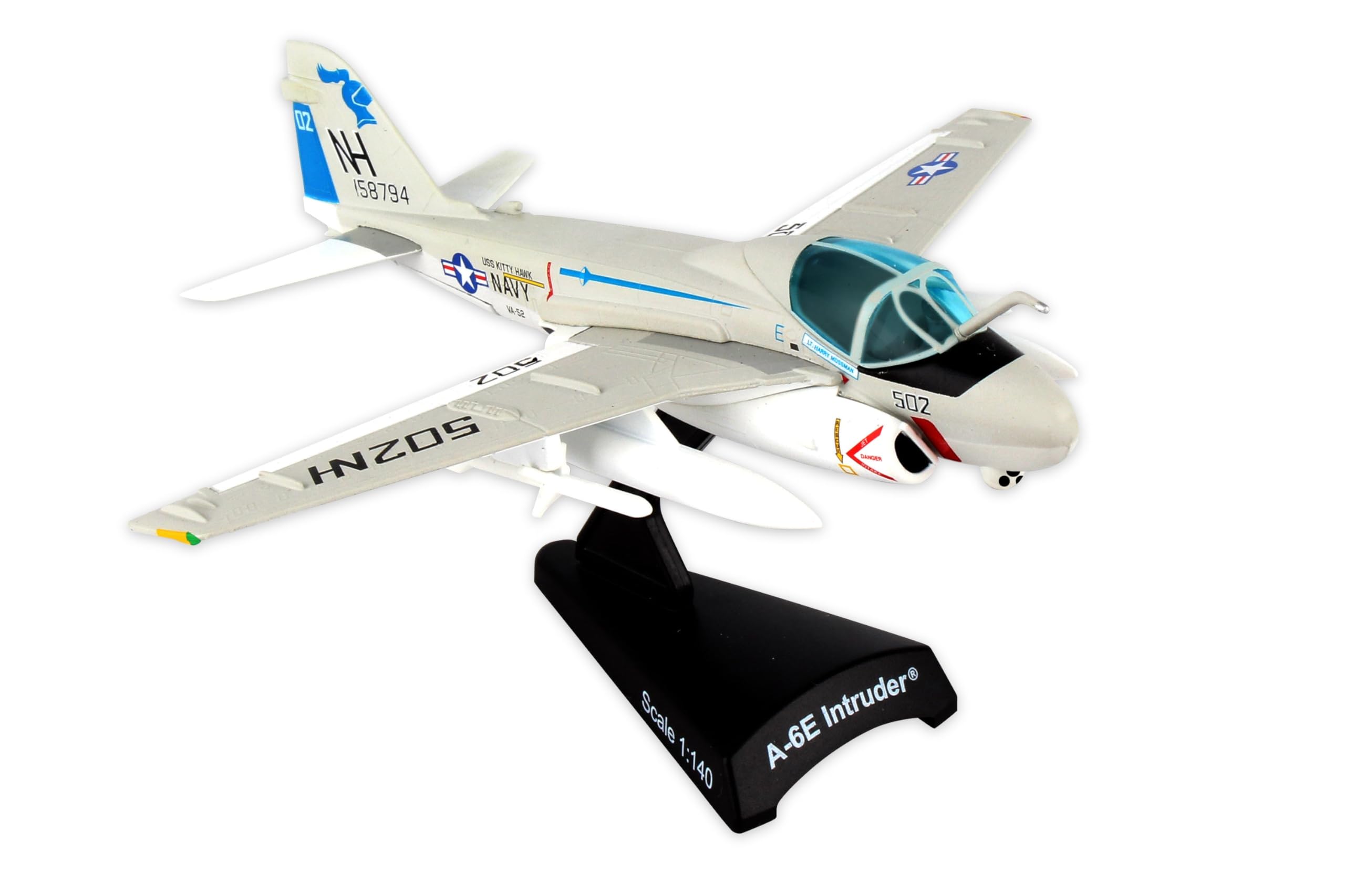 Daron Postage Stamp PS5381-2 Grumman A-6E Intruder VA-52 Knight Riders 1:140 Scale Diecast Display Model With Stand