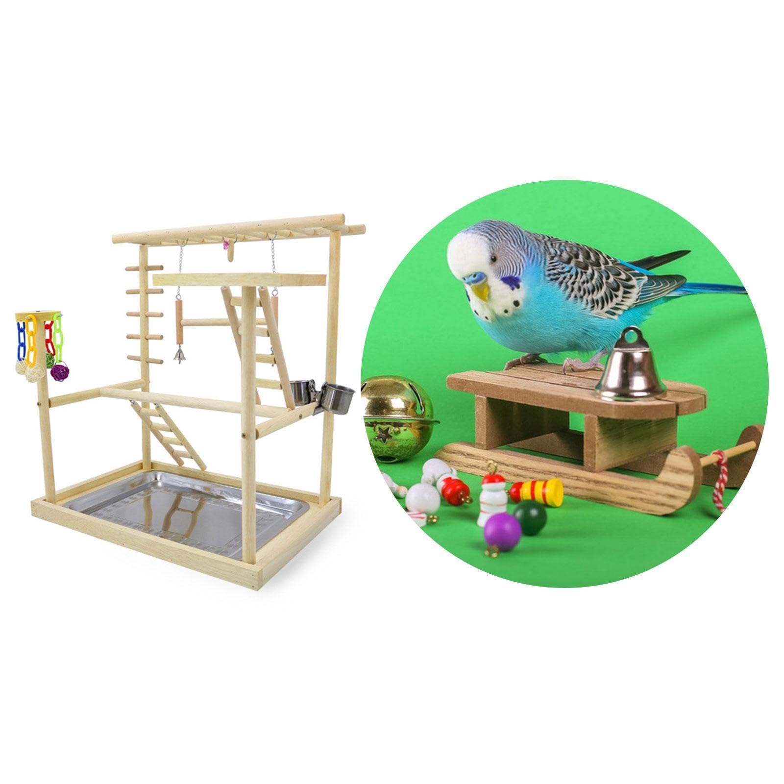 B Baosity Parque de Juegos para Pájaros, Soporte para Jaula de Juegos para Pájaros, Accesorios para Jaulas, Soporte para Gimnasio de Juegos para Pájaros