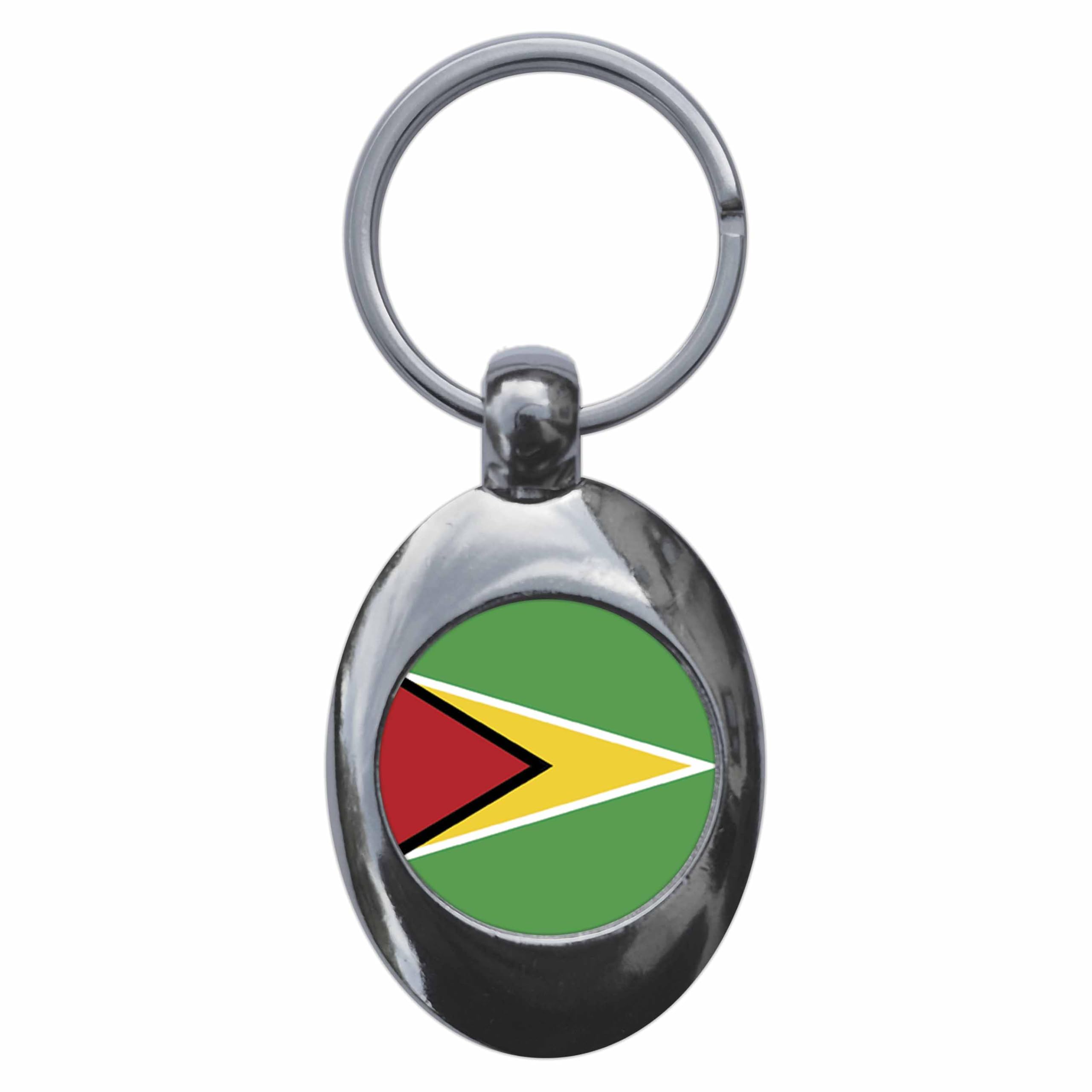 Ozorath Guyana National Flag Keyring Keychain Key Ring Chain With Trolley Coin