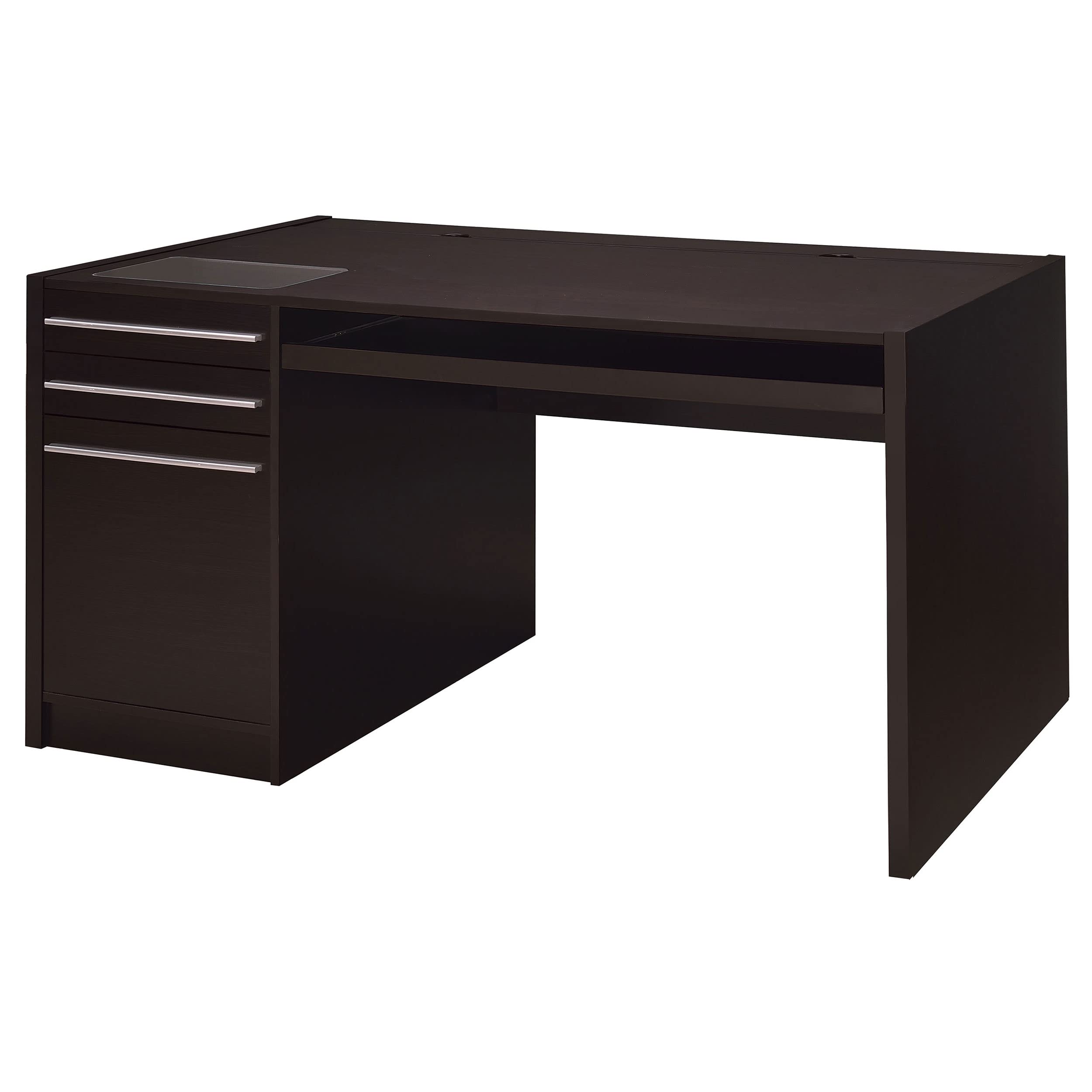 Coaster Home Furnishings - Halston - Engineered Wood - 60-Inch Office Computer Desk with 3 Drawers & Keyboard Drawer, Smooth Top, and Lift-top Standage - Home Office - Cappuccino - 800982