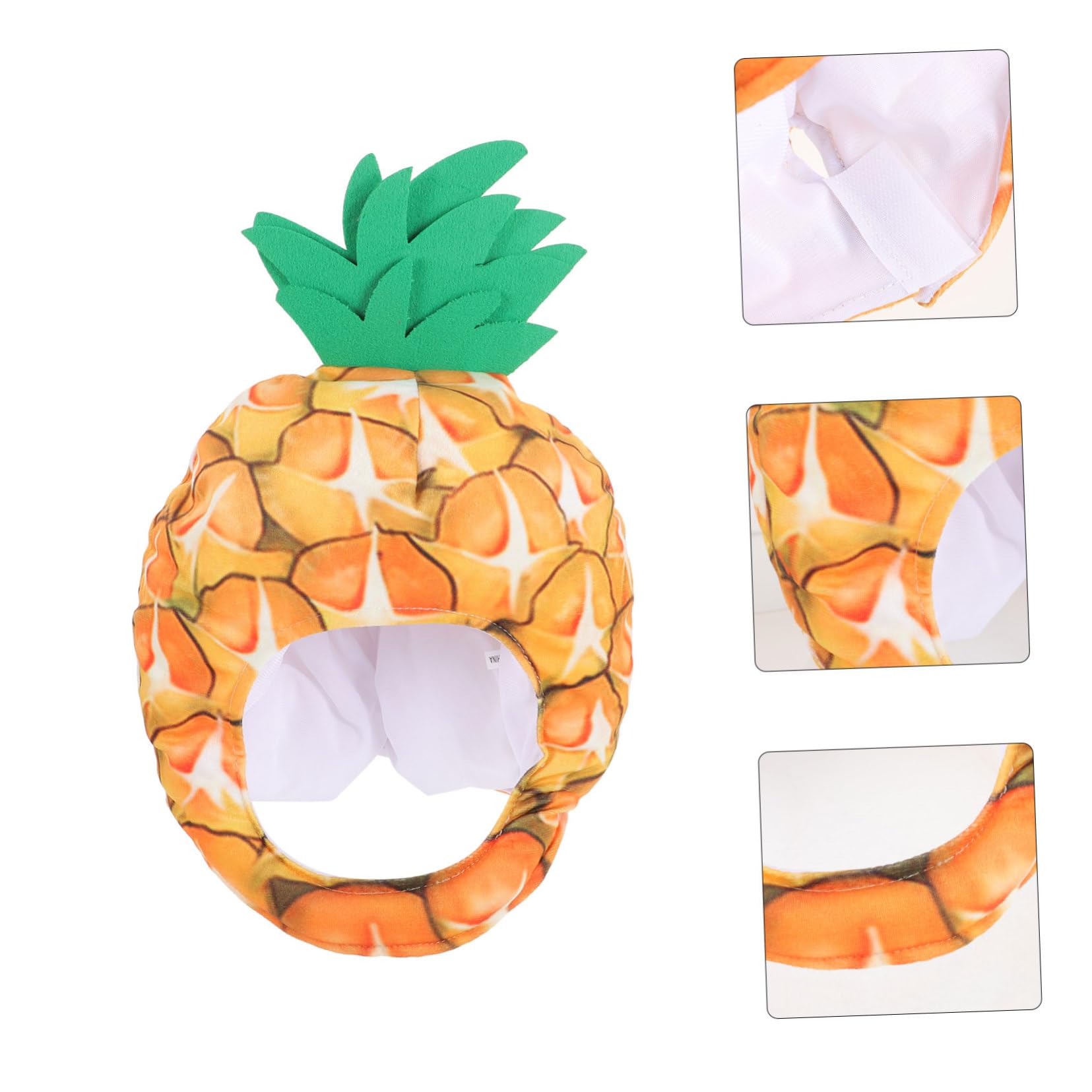CHILDWEET Sombrero de Máscara de Piña de Peluche Amarillo Pp Algodón | Accesorio para Fotos y Fiestas de Disfraces, Diseño Lindo para Niños, Acabado Delicado