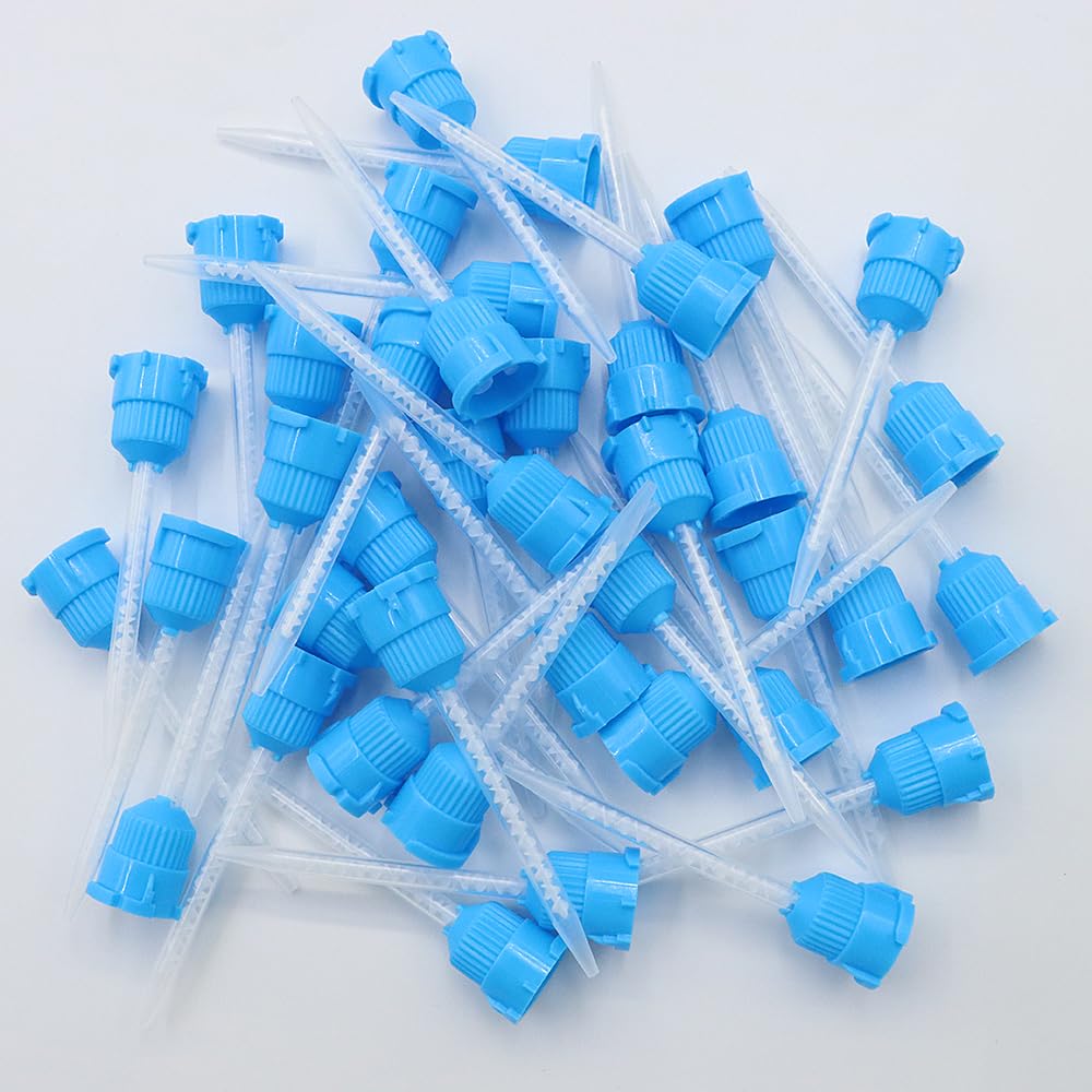 ATOYSKPX Helical Static Mixer Nozzle Tube Tip, 3.0 Inches, 16 Elements, 50 Pieces Epoxy Mixing Nozzle Tip for Adhensive Gun Connection for 1:1/2:1 Mixing Ratio