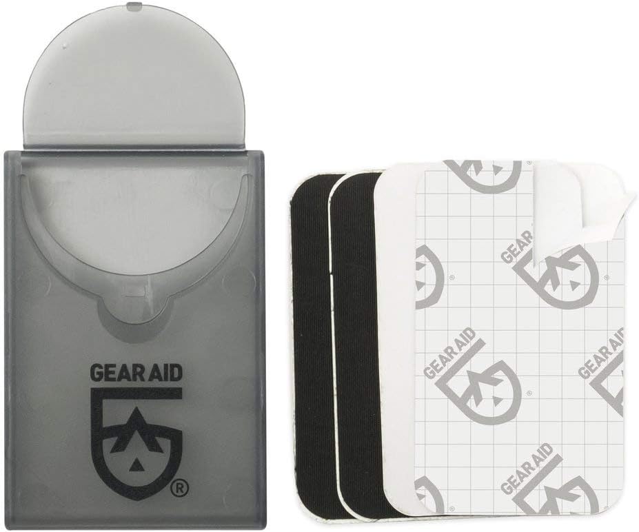 GEAR AID Tenacious Tape Mini Patches with Compact Pocket Case to Repair Holes and Tears in Micro Down Jackets, Vests, Tents, Rain Gear, and Outdoor Gear, 12 Patches (6 Clear, 6 Black) image 3