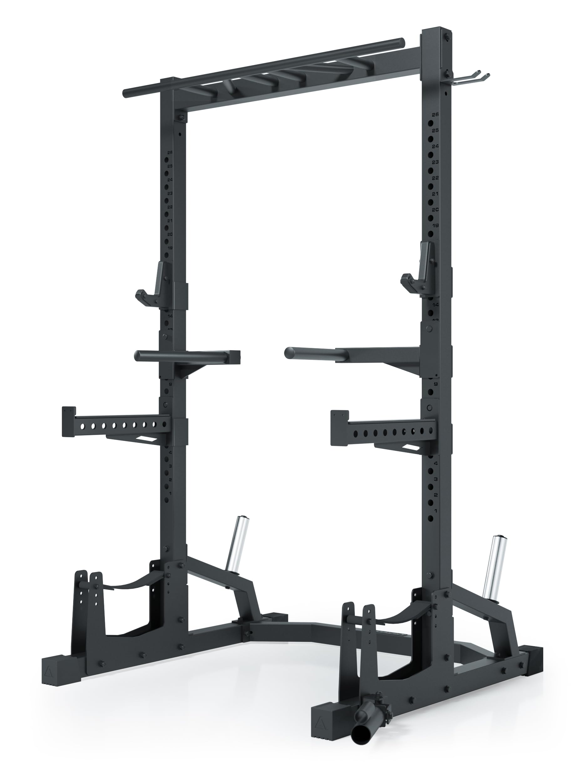 Atletica R7 Half Rack 214 cm Professionnel J-Hooks, Deadlift Station | 214 cm de haut, poids net de 102 kg, crochets en J professionnels, station de levage de terre, tube carré de 70 mm