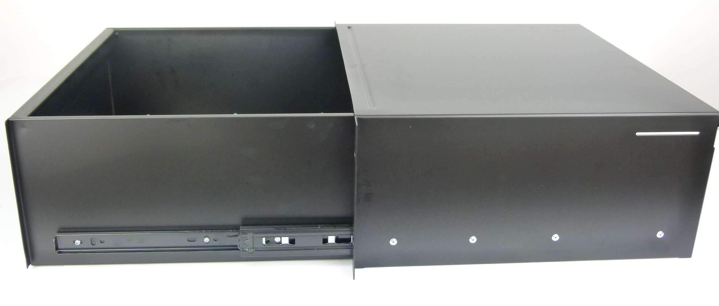 Adam Hall PROFI 4 HE ERGO 19" Rackschublade 874E04 Stahl, schwarz, Rack Schublade (4 HE ERGO Stahl Rackschublade)