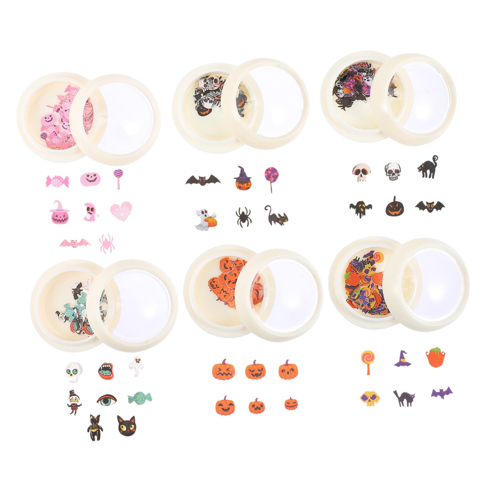Healeved Decorazioni Per Unghie Halloween Adesivi Per Nail Art Sequins Fantasiosi Per Manicure Fai Da Te Perfetti Per Halloween e Decorazioni Festive
