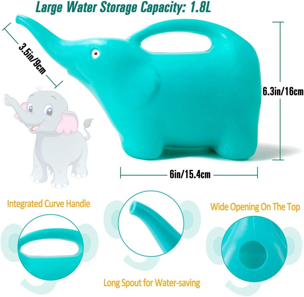 Colwelt Kids Gardening Tool Set 5PCS, Plastic Watering Can Set Include Elephant Watering Can, 3Pcs Colorful Kids Garden Tools : Toys & Games