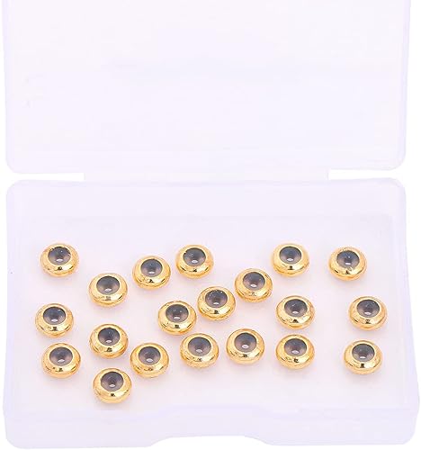Miniatura 5 de Cuentas de tapón chapadas en oro de 18 quilates de 0.276 x 0.118 in, 20 piezas Rondelle Insertar longitud de silicona ajustar cuentas espaciadoras
