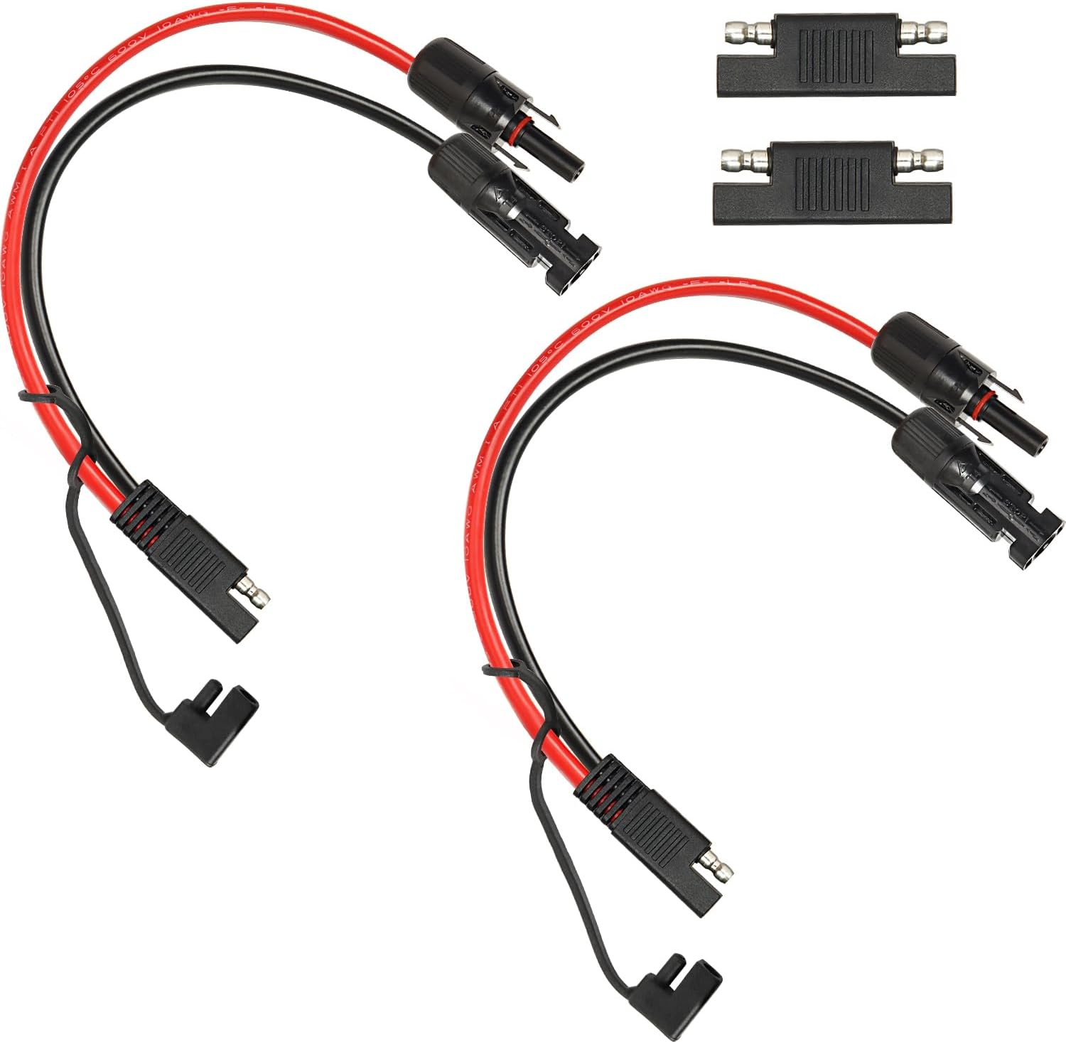 MOOKEERF 2PCS 2FT Solar Panel to SAE Adapter Cable 10AWG