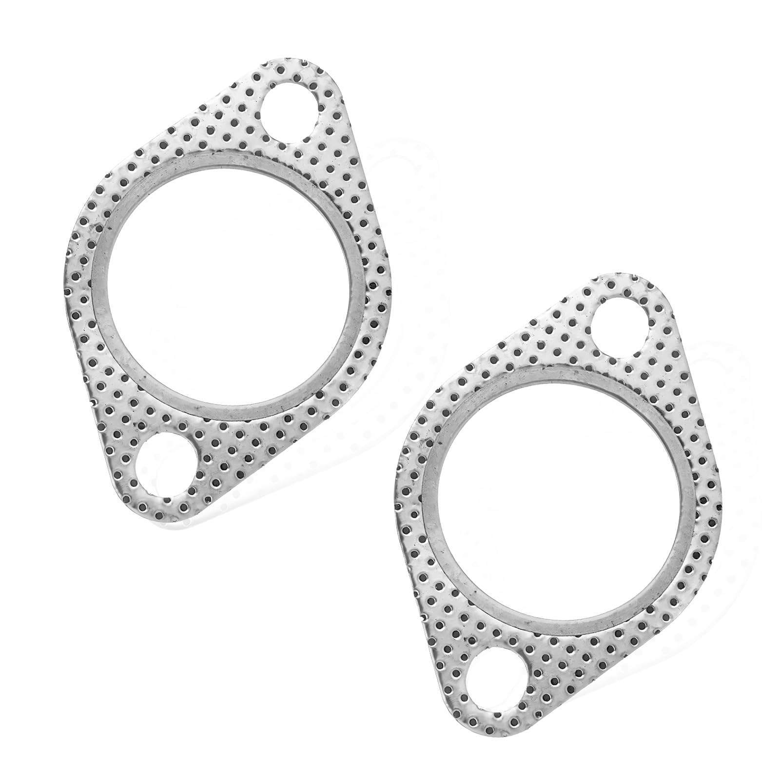 Yourkar 2 PCS Car Exhaust Gasket, 2 Inch 2-Bolt Exhaust Flange Gaskets Replacement, Standard Manifold Gaskets Made of High Temp Gasket Material, Universal Car Accessories