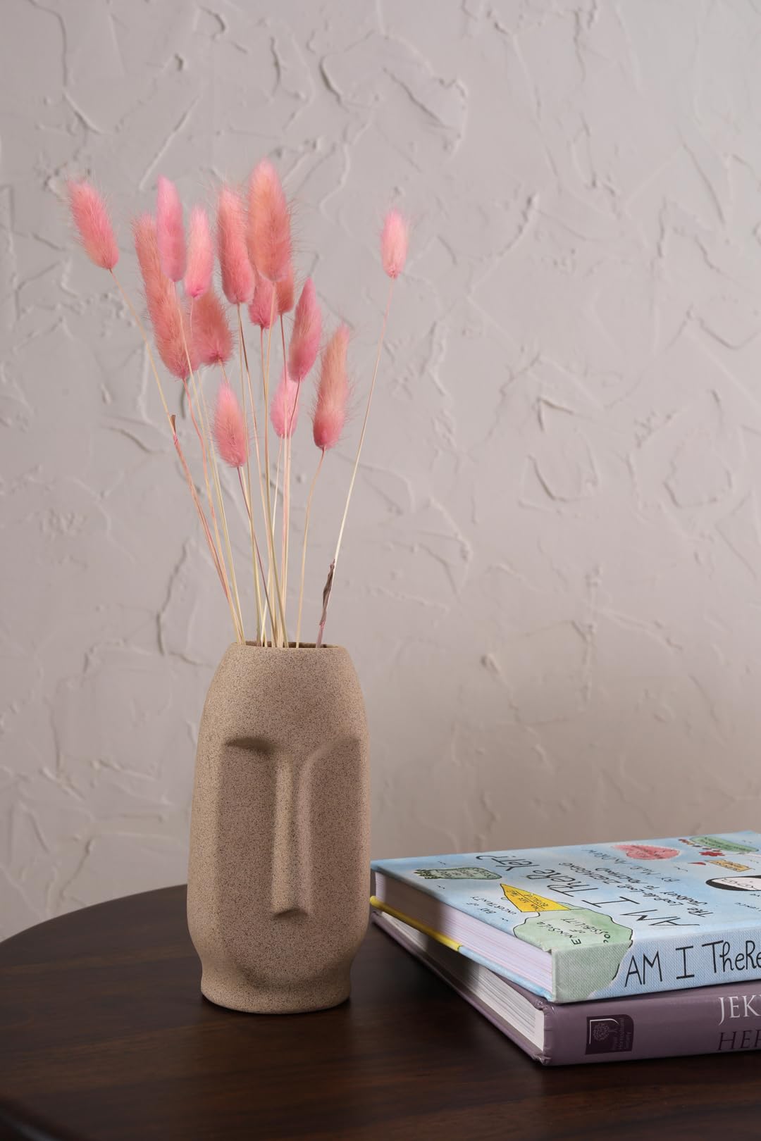 PUREZENTO Viso Vase Biege 6 inch Matte Finish Ceramic Design Flower Vases for Home, Decoration, Centre Table, Bedroom, Side Corner Beautiful Decorative Vases-picture-33