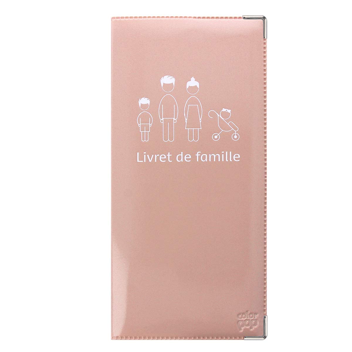 Etui livret de famille Color Pop PVC vernis Old Rose 22 x 10,5 cm