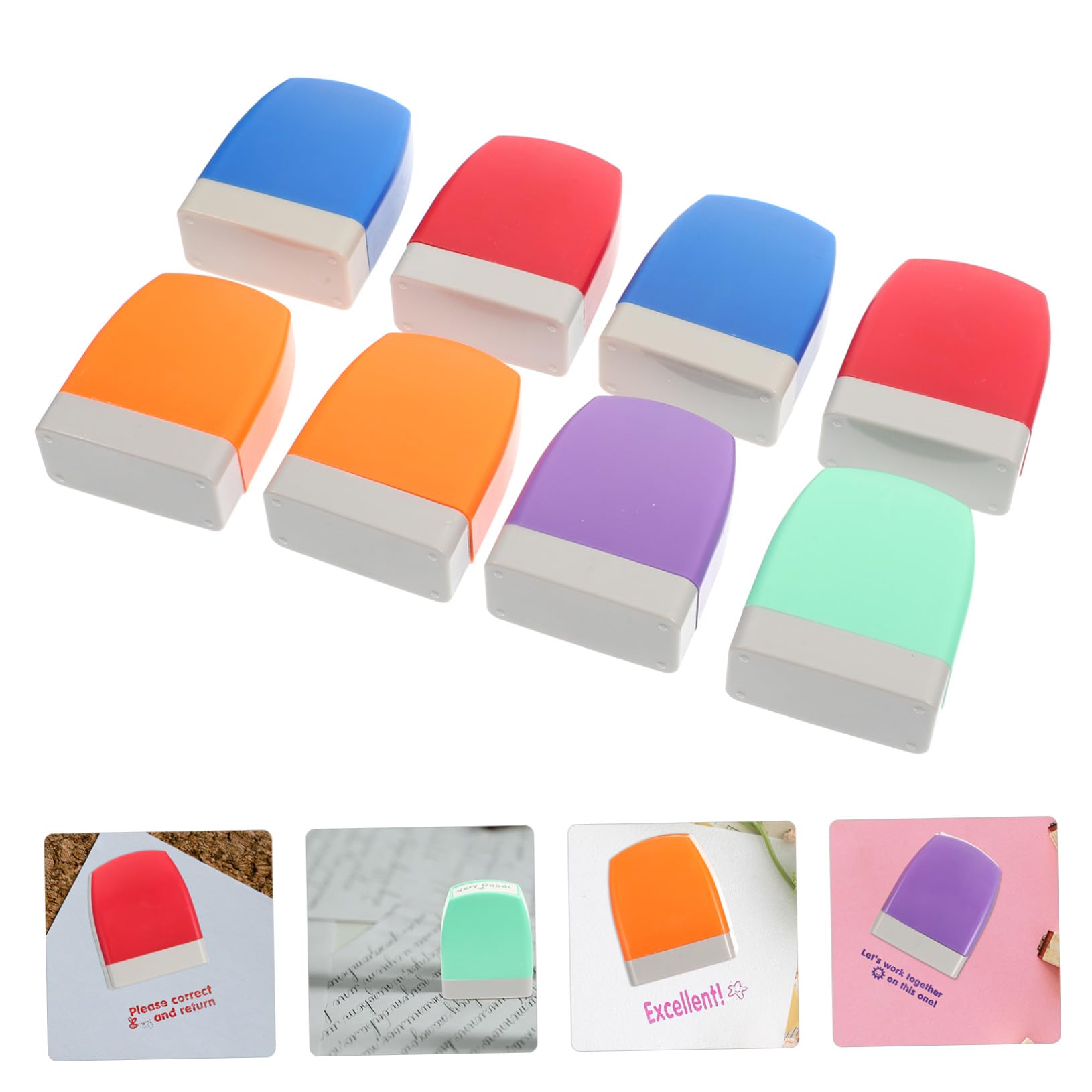Homoyoyo Set di 8 Timbri per Insegnanti in Abs, Timbri Motivazionali Scuola Portatili per Didattica e Creazione di Biglietti Personalizzati