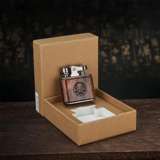 XOTAK Isqueiro retrô de vento – Isqueiro de grão de madeira, isqueiro de querosene retrô de madeira maciça com personalidade isqueiro criativo isqueiro de cigarro