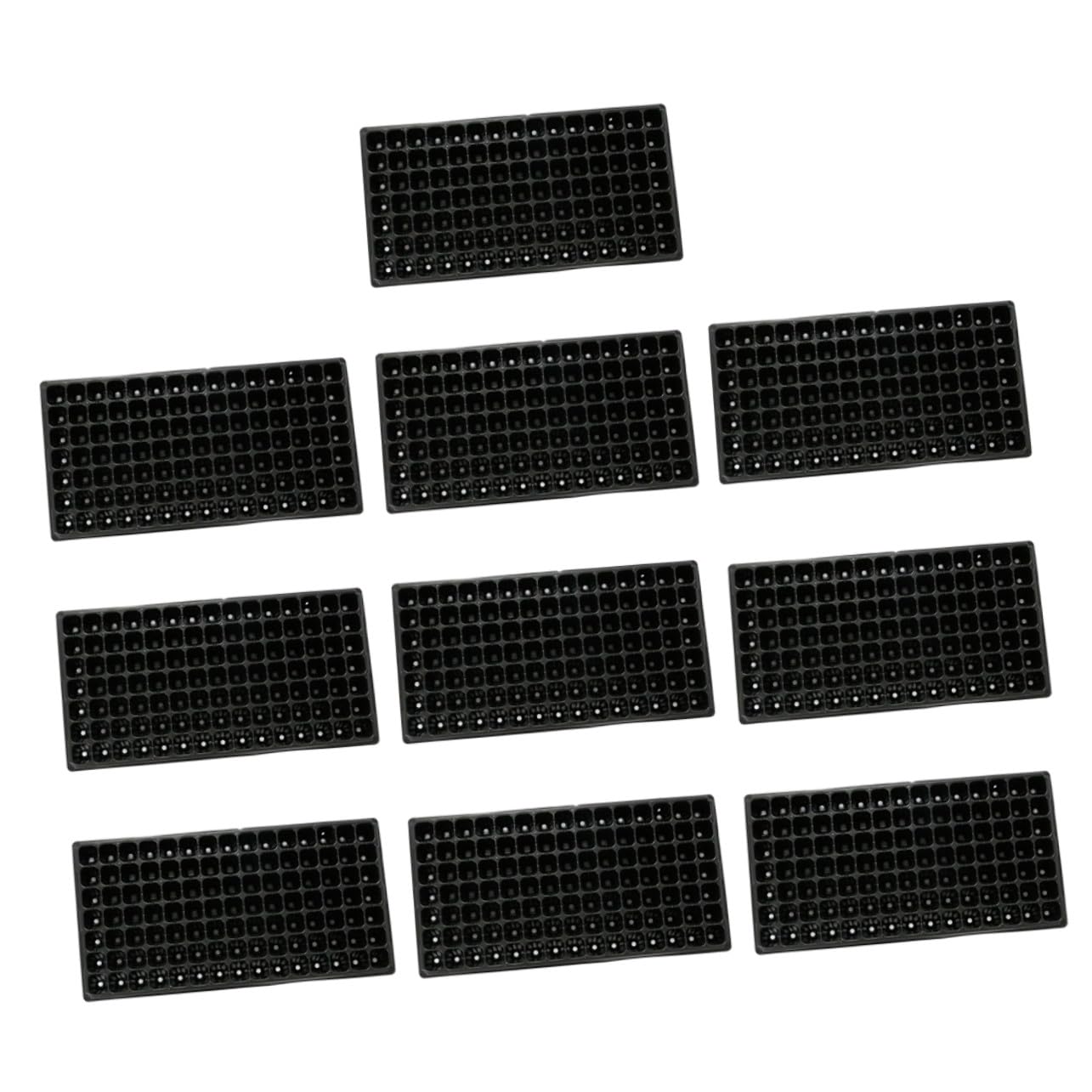 Abaodam Bandeja para Germinación de Semillas 105 Celdas de PVC, 10 Piezas, Resistente para Jardinería DIY y Balcón, Promueve el Crecimiento y Protege Raíces