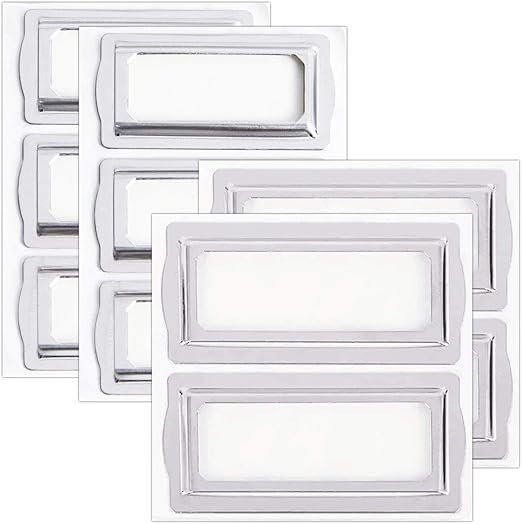 Clip Label Holders Self Adhesive Metal Bookplates For Books Cards 