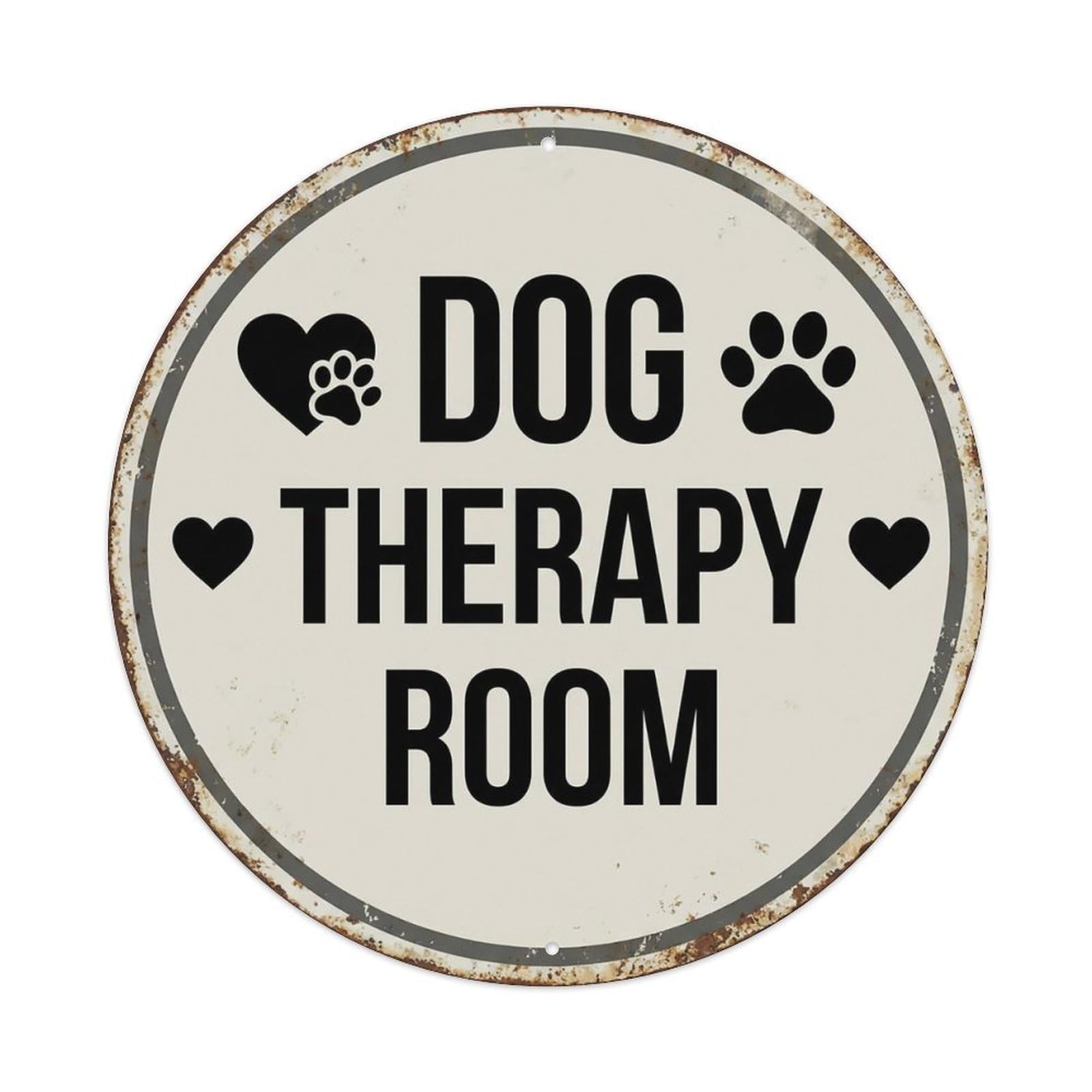 Vintage Dog Therapy Room Zone Metal Tin Sign