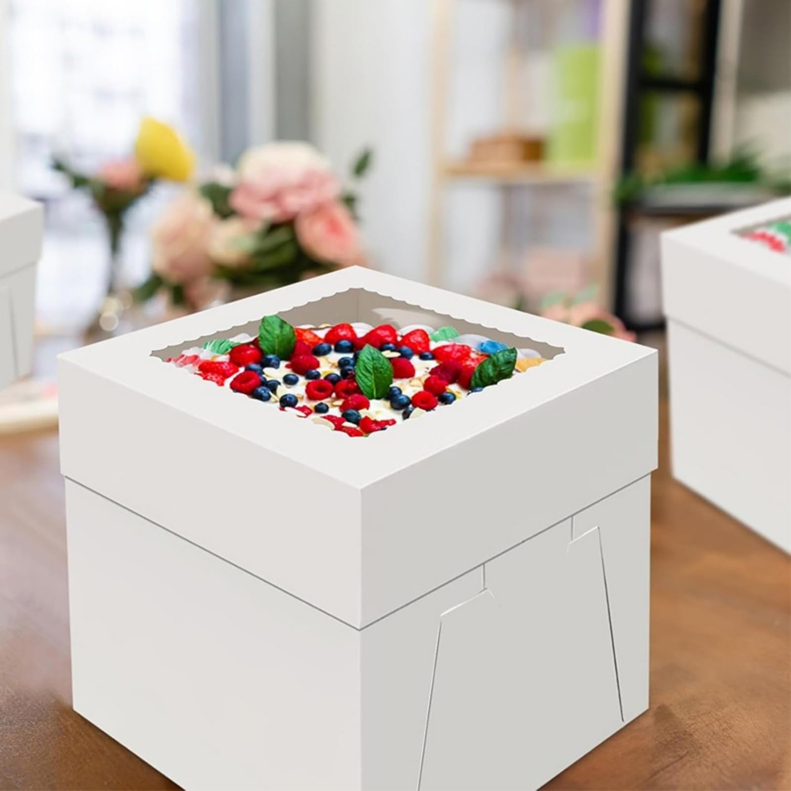 Confezione da 10 scatole per torte, per torte a gradini, in cartoncino bianco, per dolci di compleanno (scatola 8 in x 8 in x 8 in x 8 in x 8 in x 8 in x 8 in x 8 in
