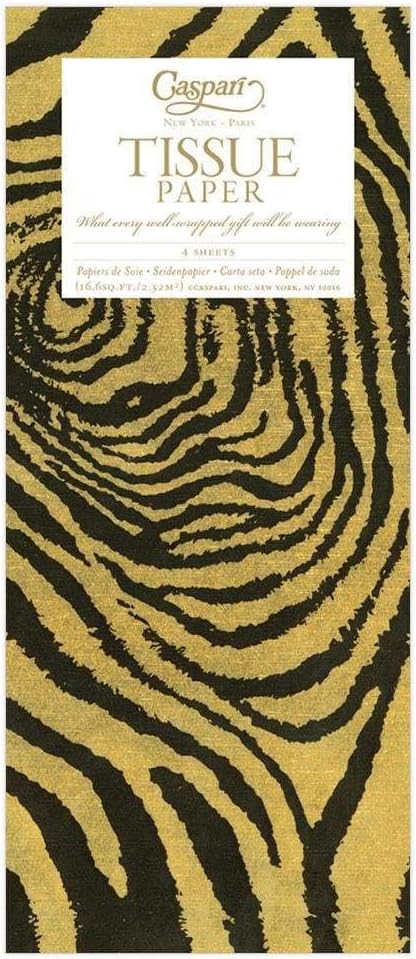 Entertaining with Caspari Zebra Gold Tissue Paper, Package of 4 Sheets