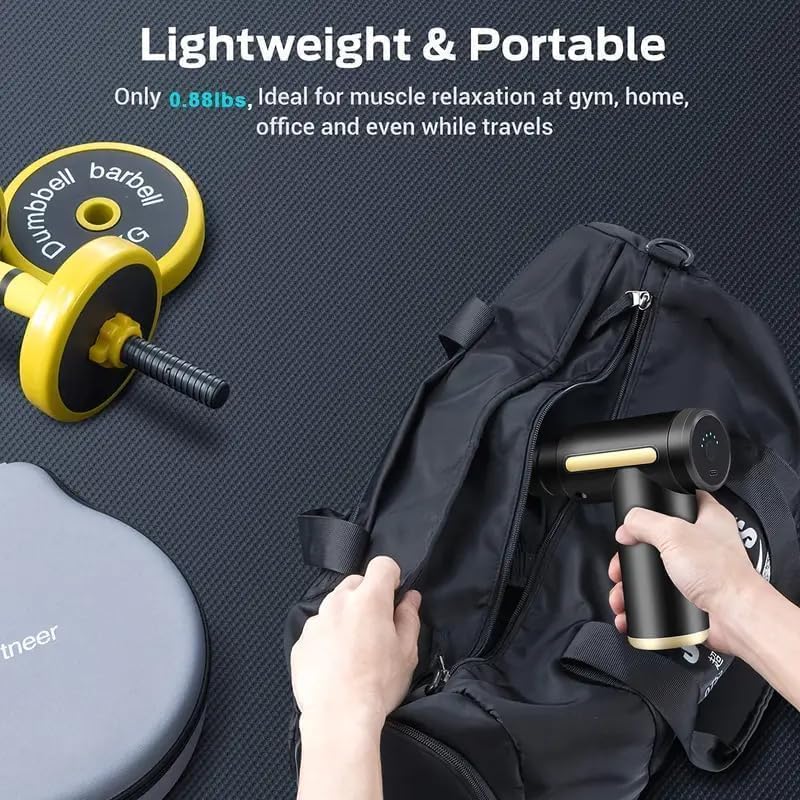 Image of Gun Massager, 4 Heads, 6 Speed, Rechargeable, Handheld, Muscle Massager for Full Body Relief, Muscle Relaxation of Neck, Shoulder, Back, Foot for Men & Women (style 00016