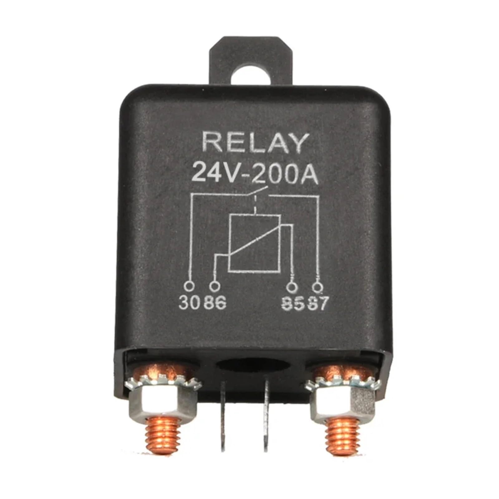 Relé de Interruptor de batería Universal de 12/24 V, 100/200 A, relé de Arranque de batería Dual de 4 Pines, relé de Arranque de Corriente, relé de automóvil Normalmente Abierto(DC24V 200A)