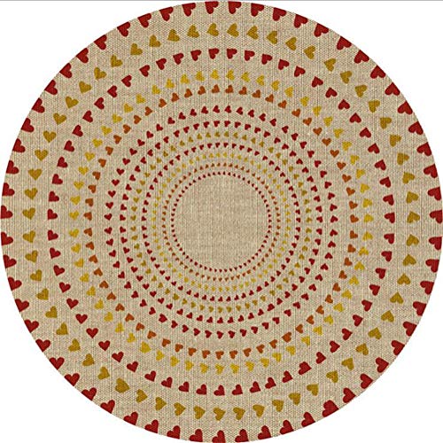 Icole Alfombra redonda de algodón de 120 cm de diámetro