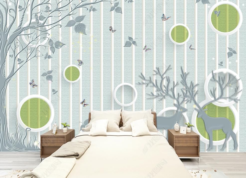 Papier peint intissé élan pour transformer un mur blanc triste en forêt