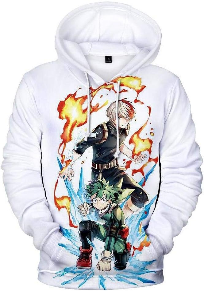 Cosplay Life MHA Cosplay Hoodie Boku Anime Drawstring Pullover Sweater Kangaroo Pockets For Unisex Adult