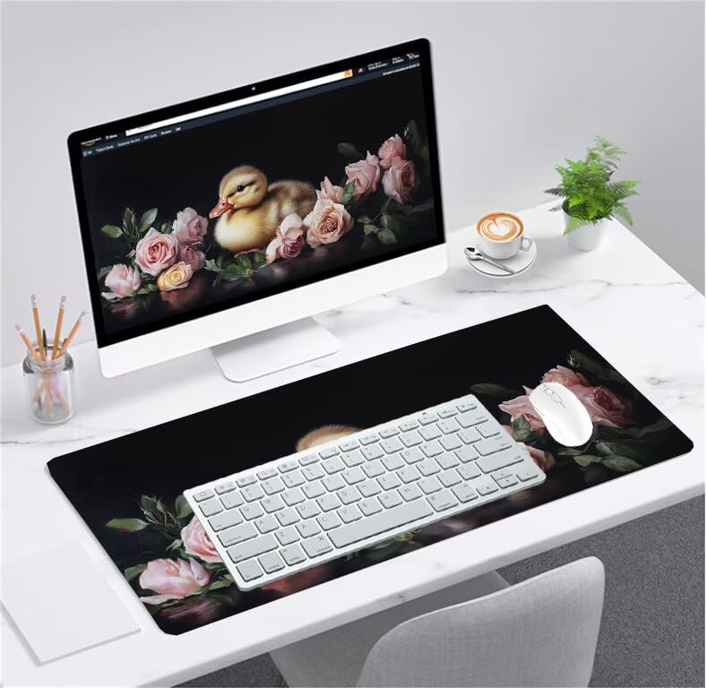 Mouse pad gamer rose 1000x400 vitessee précision améliorées PC - 2