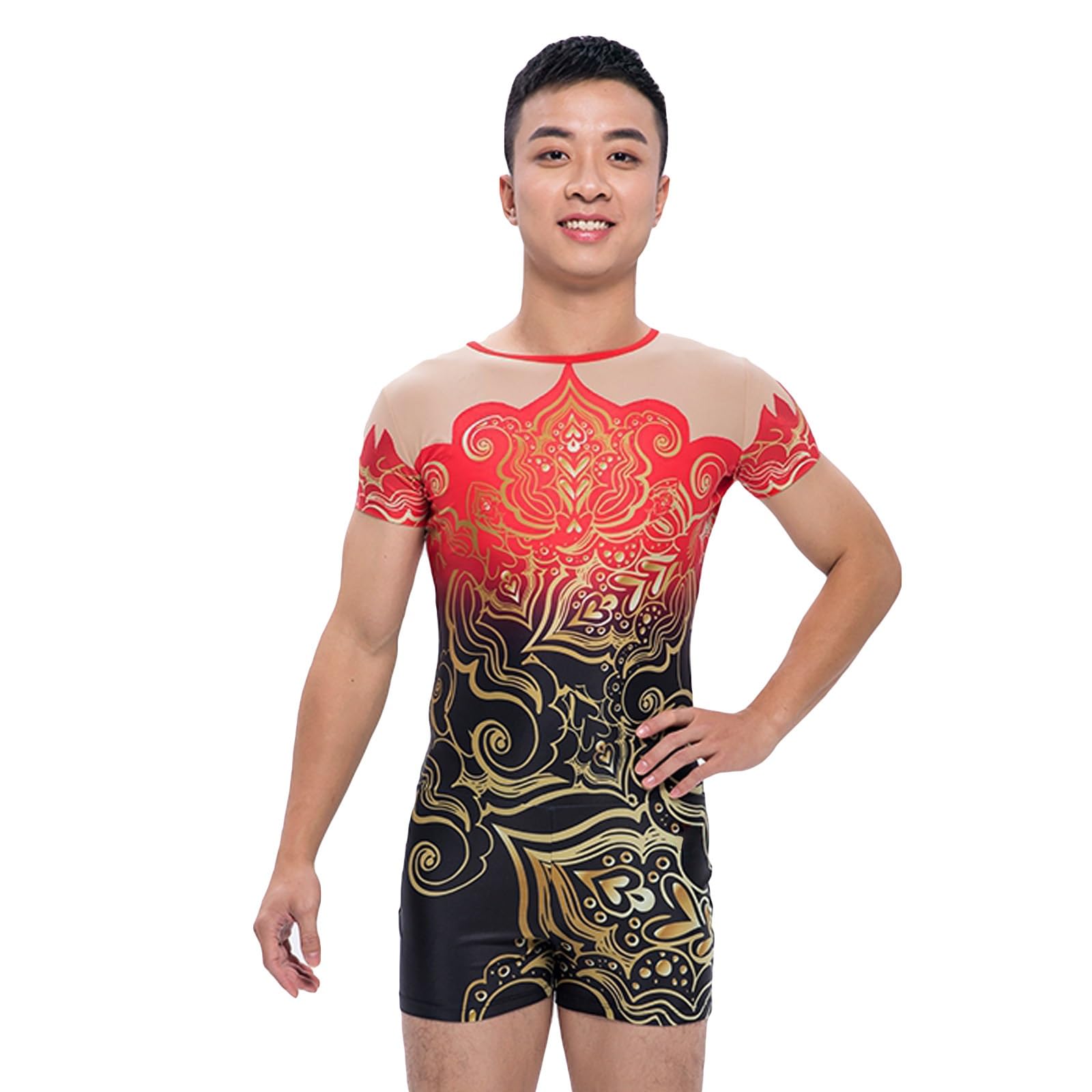 Leotardos De Gimnasia Rítmica De Alta Elasticidad For Niño Y Hombre, Leotardo De Secado Rápido, Trajes De Actuación Hechos A Mano Transpirables