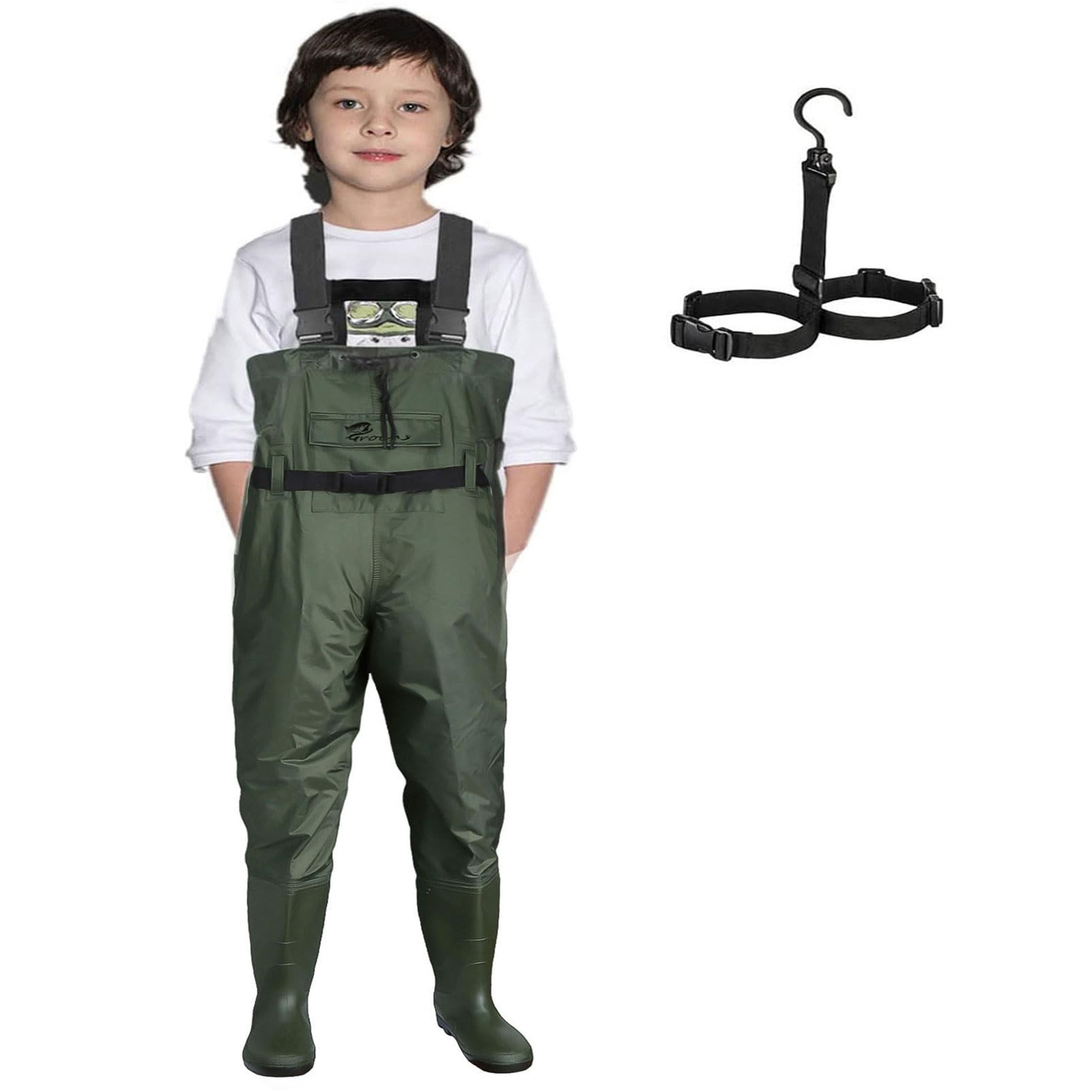 Croch Wathose für Kinder wasserdicht mit Gummi Stiefel ideale Angelhose und Watthose Kinderwathose