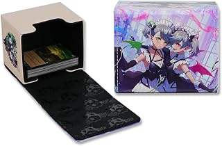 Volcanic Island Deck Case Leather Storage Box Silver Castle Arianna Ariane Fit 100 pcs Deck Game Box with Magic MTG/TCG/PTCG Trading Card Cases Holder - 3.9 X 3.7 X 3.1 inches (P01)