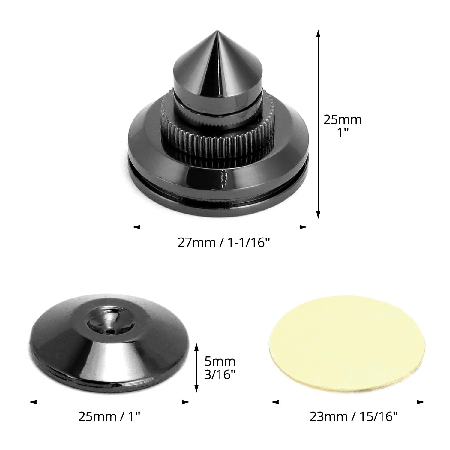 QWORK® 8 Pezzi Punte per Altoparlanti, Supporto per Altoparlanti in Ottone Placcato Oro, Supporti per Altoparlanti Antiurto per Altoparlanti di Dispositivi HiFi