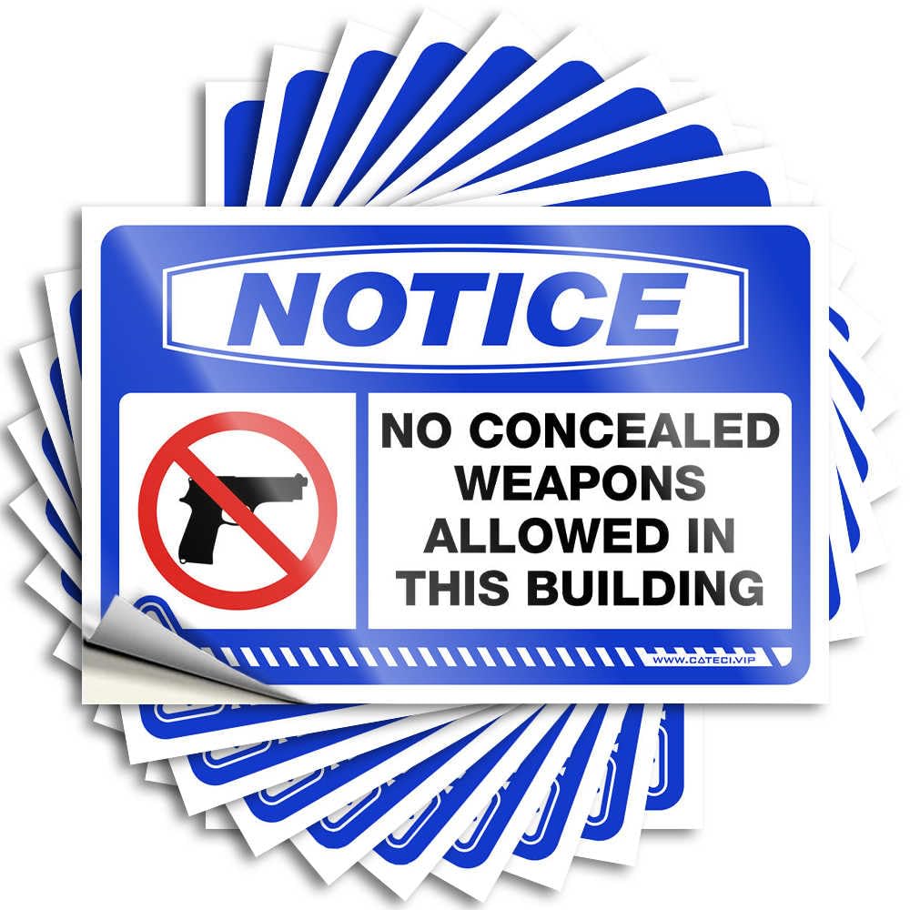 Home Decor Accessories Window Tattoos | Notice No Concealed Weapons Allowed in This Building Coastal for Taupe Decor(12X18CM)