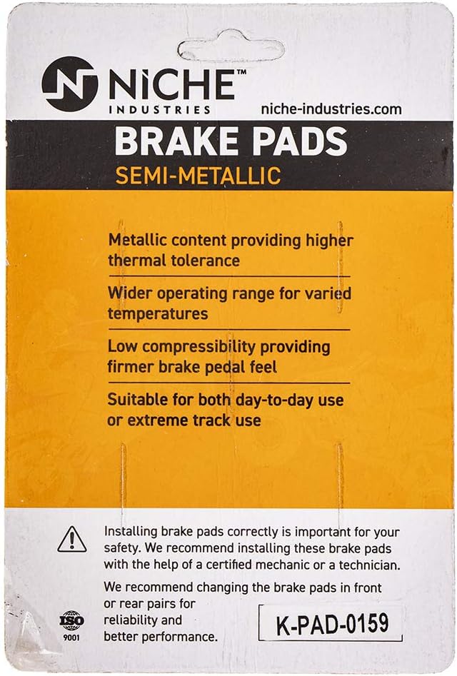 NICHE Brake Pad Set for Yamaha V Star 1100 3XF-W0045-50-00 5VU-25805-00-00 Front Rear Semi-Metallic