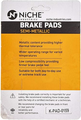 Miniatura 4 de NICHE Juego pastillas de freno para Yamaha V Star 1100 3XF-W0045-50-00 5VU-25805-00-00 Delanteras traseras semimetálicas