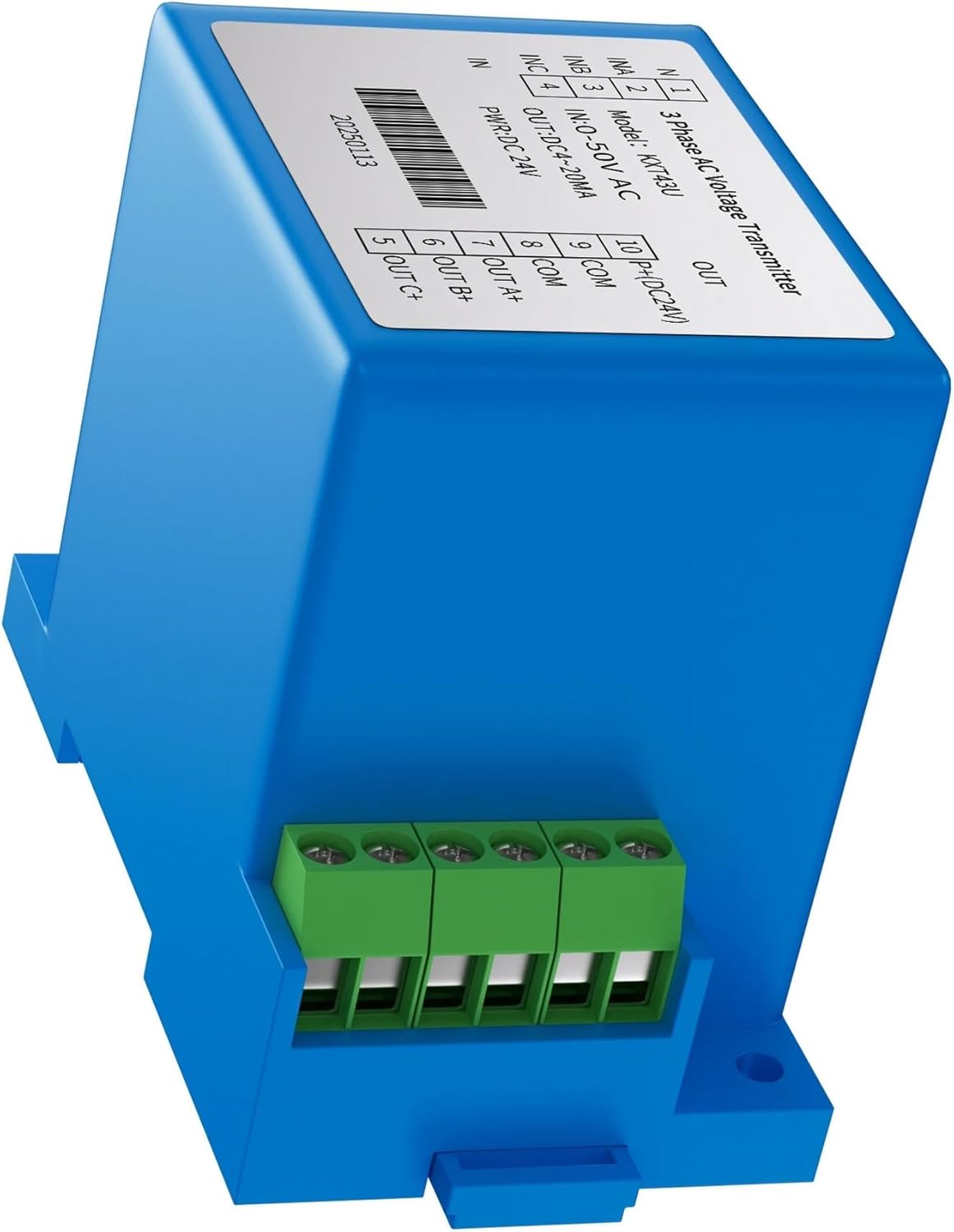 AC Voltage Sensor Transmitter 0-10V Output 3P4W Voltage Transducer Transmitter DC24V(Input AC 0-465V)