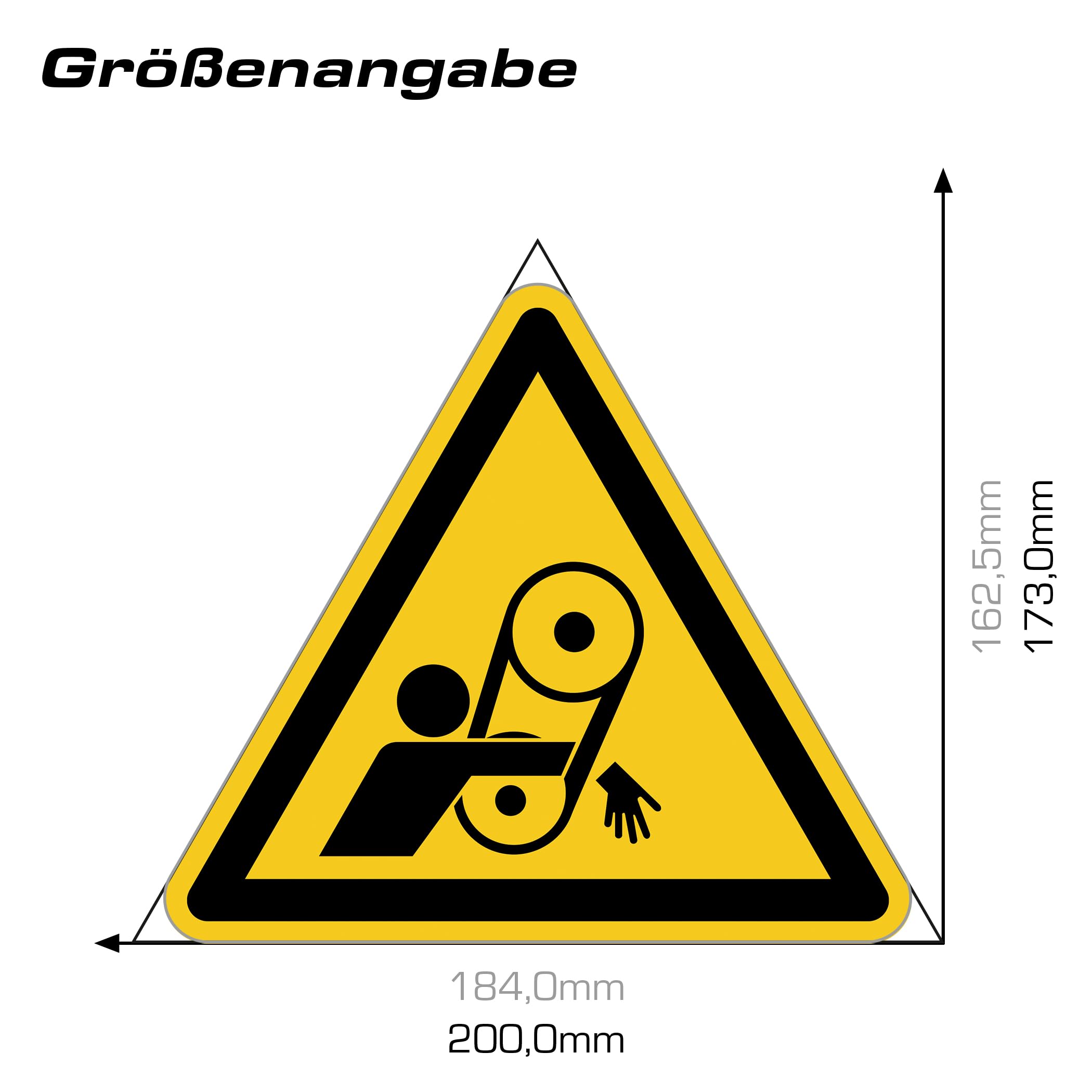 Señal de advertencia con símbolo de advertencia de entrada no deseada según DIN EN ISO 7010 – Adhesivo de advertencia para máquinas, instalaciones, dispositivos y áreas de trabajo LTI004 (100