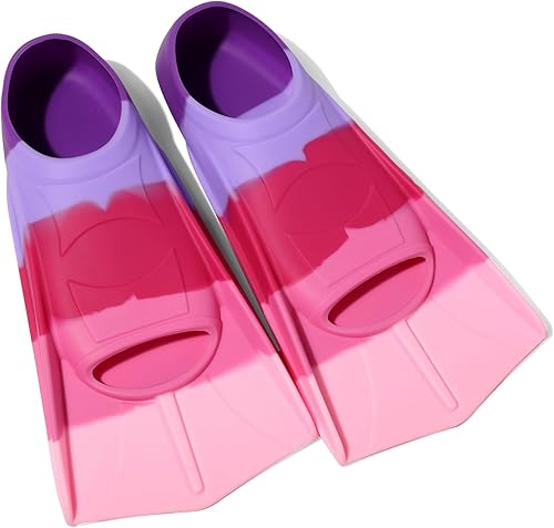 Miniatura 5 de Aletas de natación para niños, de hoja corta, antideslizantes, para entrenamiento de piscina, diseño ligero