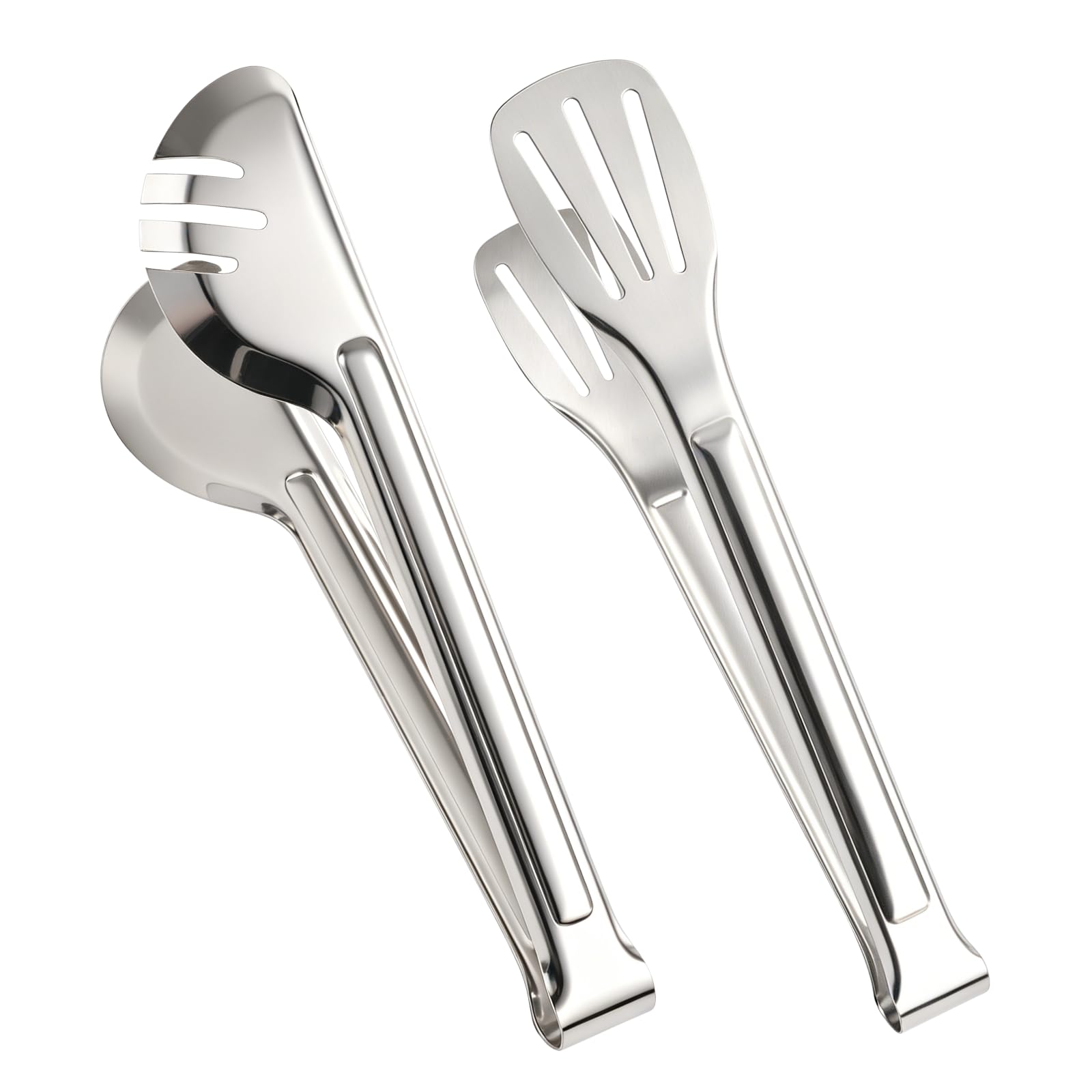 EUREKORA 2 Stück Servierzange Spaghettizange Salat Zange Küchenzange Kammform Edelstahl Pasta Clip Für Nudelsalat-Essens Grillfeste Kuchen-Essens und Hauspartys spülmaschinenfest
