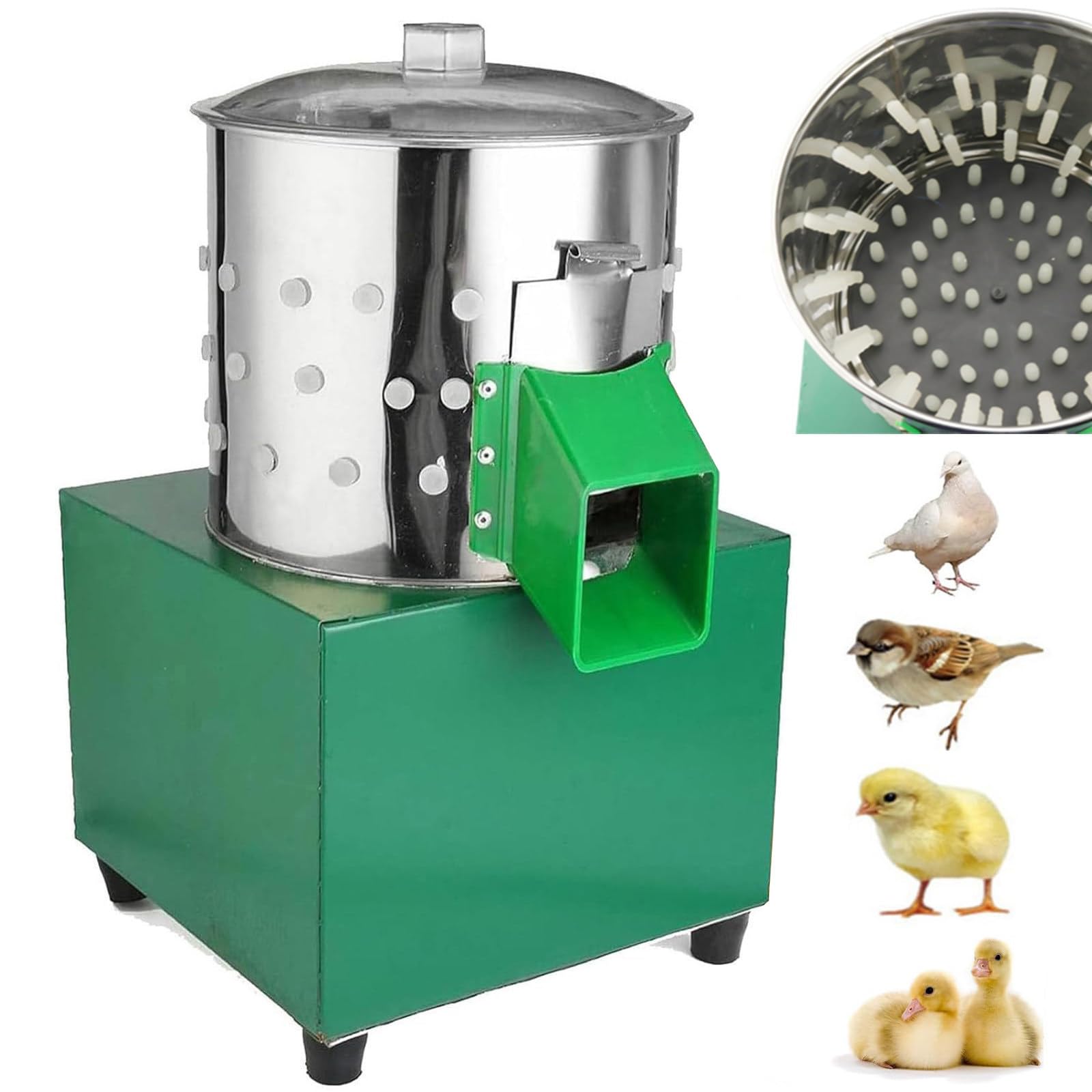 Desplumadora Automática, Desplumadora De Aves Pequeñas, con 110 Dedos Suaves, para Pájaros Pequeños, Palomas, Gorriones, Codornices, Pollitos De hasta 0,25 Kg