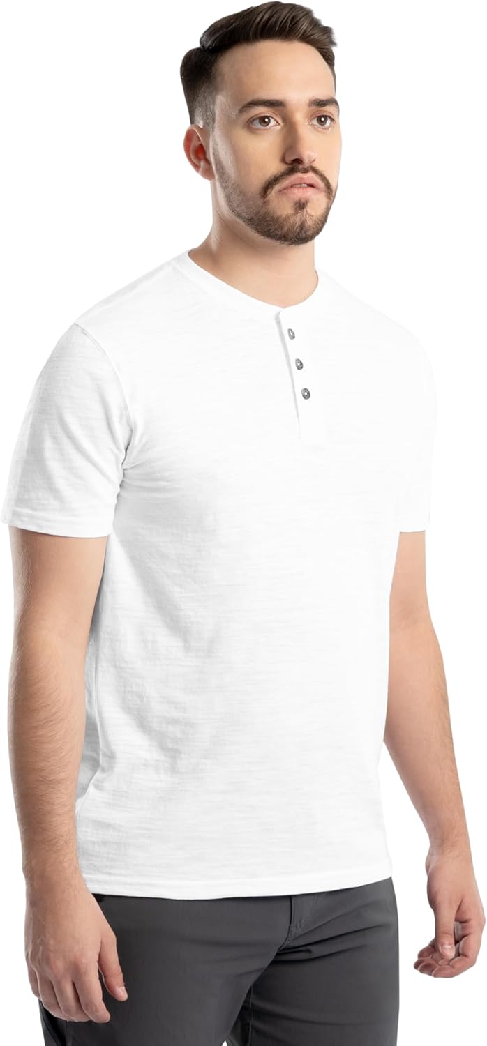 Wrangler Mens Short Sleeve Recycled Slub Jersey Workwear Henley T-Shirt - Image 5