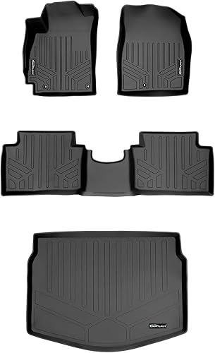 Miniatura 88 de SMARTLINER Alfombrillas de piso de 2 filas y forro de carga detrás de la tercera fila compatibles con Hyundai Palisade 2020-2025 Hyundai Elantra
