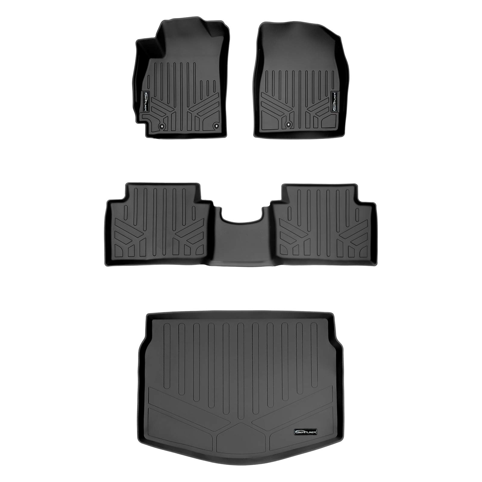 Photo 1 of SMARTLINER Custom Fit Floor Mats 2 Rows and Cargo Liner Trunk Set Black Compatible with 2019-2022 Hyundai Veloster
