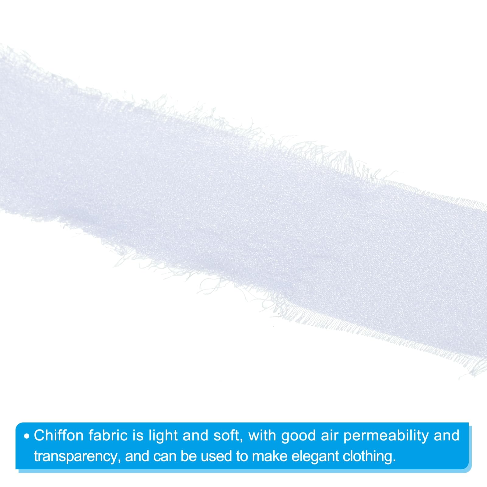 PATIKIL 1" x 7 Yards Chiffon Silk Ribbon, 6 Rolls Handmade Fringe Fabric for Wedding Invitations Bridal Bouquets - Image 3